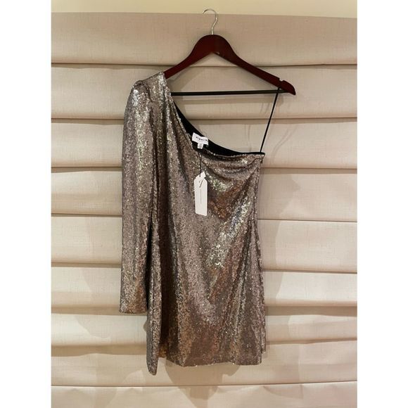 Bloomingdale's Dresses & Skirts - Highline Collective S/P Silver Sequin One Shoulder Dress